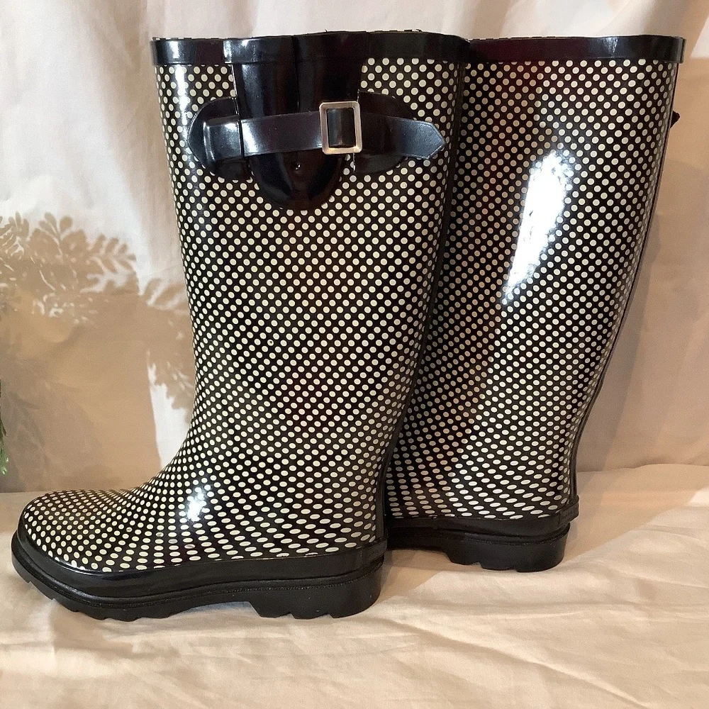 Marilyn‎ Monroe black white rain boots